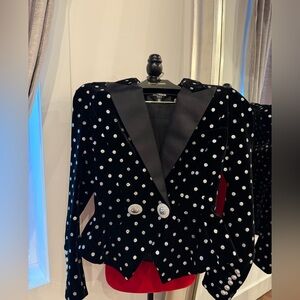 Balmain Black and White Polka Dot Blazer